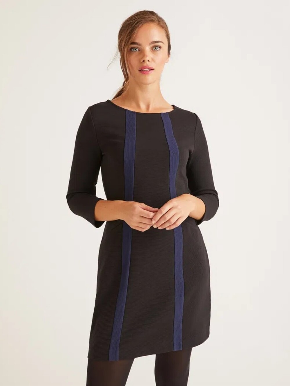 BODEN Anita Ottoman Tunic, Black / Blue, Pockets, Size 10